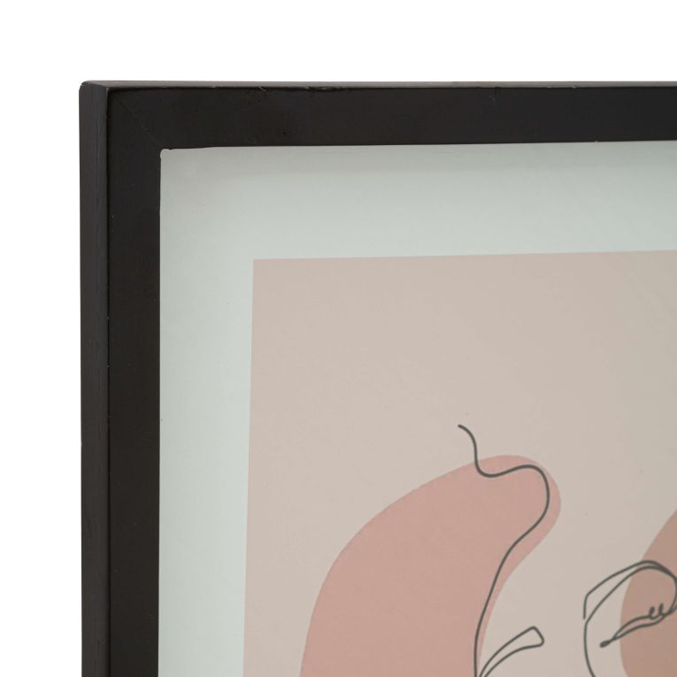 Quadro Rosa Verde Materiale Struttura in Vetro Materiale Struttura in Legno Nobilitato 35x47h cm, Colore Struttura Verde - Ilaro