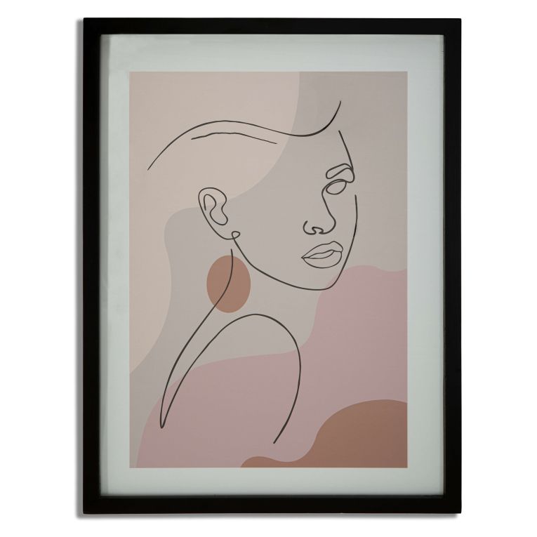 Quadro Rosa Verde Materiale Struttura in Vetro Materiale Struttura in Legno Nobilitato 35x47h cm, Colore Struttura Verde - Silvo