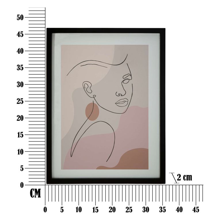 Quadro Rosa Verde Materiale Struttura in Vetro Materiale Struttura in Legno Nobilitato 35x47h cm, Colore Struttura Verde - Silvo