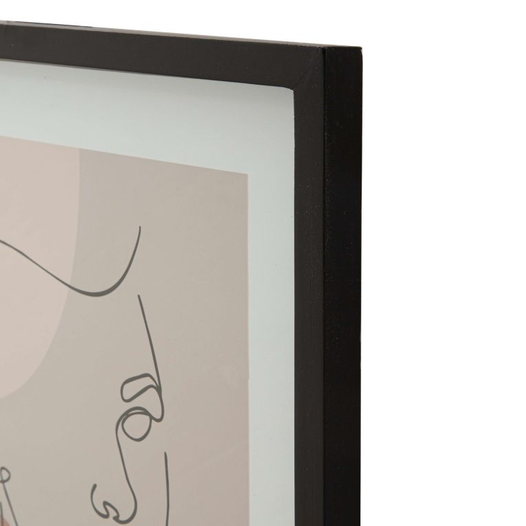 Quadro Rosa Verde Materiale Struttura in Vetro Materiale Struttura in Legno Nobilitato 35x47h cm, Colore Struttura Verde - Silvo