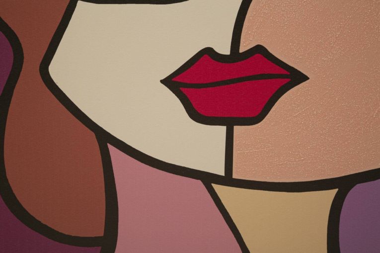 Quadro Tirana, Dipinto da parete, Pannello ornamentale, Accessorio decorativo, 60x3 h90 cm, Multicolore