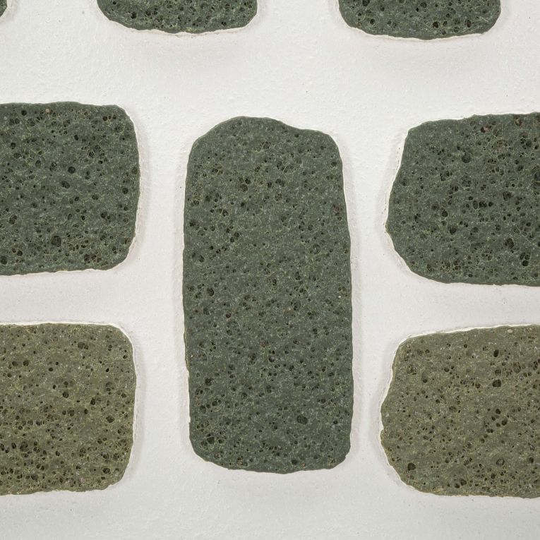 Quadro Verde Grigio Effetto Rilievo e Texture Materica Materiale Struttura in Plastica 60x80h cm, Materiale Struttura in Legno - Bamase