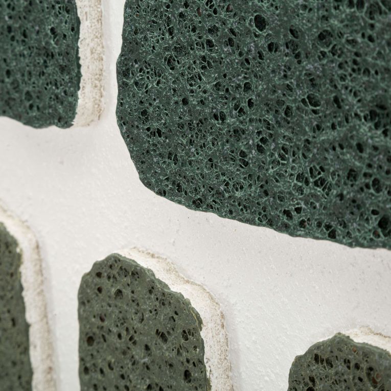 Quadro Verde Grigio Effetto Rilievo e Texture Materica Materiale Struttura in Plastica 60x80h cm, Materiale Struttura in Legno - Bamase