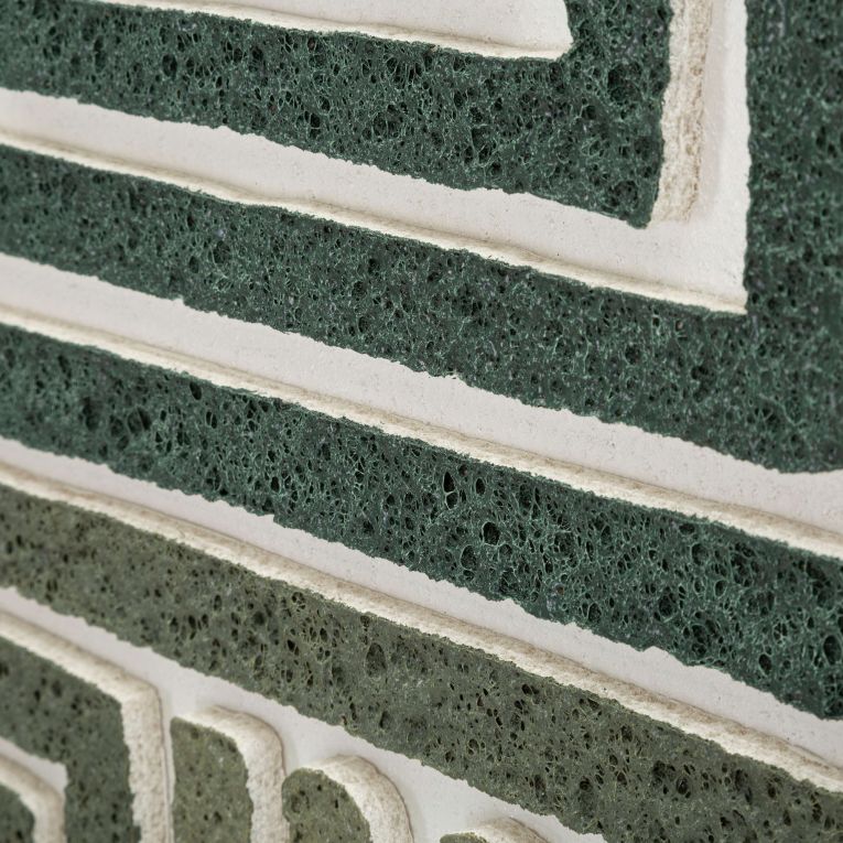 Quadro Verde Grigio Effetto Rilievo e Texture Materica Materiale Struttura in Plastica 60x80h cm, Materiale Struttura in Legno - Bamesola