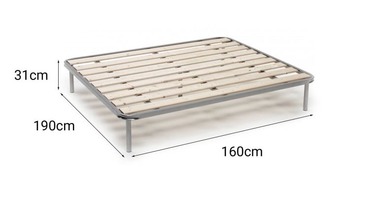 Rete letto matrimoniale Aleck, 100% Made in Italy, Cm 160x190h 31