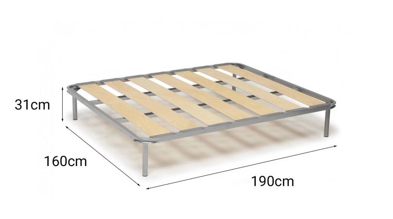 Rete letto matrimoniale Anagaia, Rete ortopedica a doghe larghe, 100% Made in Italy, Cm 160x190h31