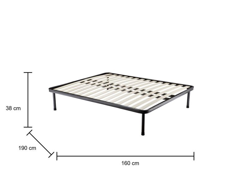 Rete letto matrimoniale Olga, Rete ortopedica a 14 doghe, 100% Made in Italy, 160x190h30 cm