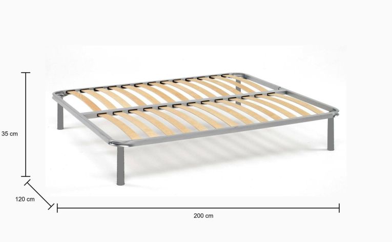 Rete letto piazza e mezza Annaelena, 100% Made in Italy, Cm 120x200h34