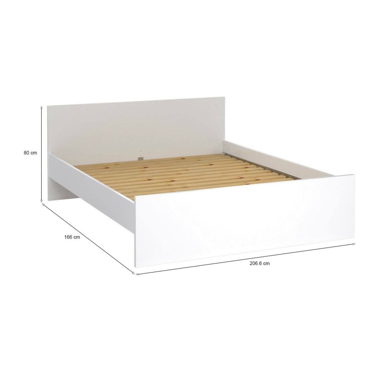 Rete letto piazza e mezza Floria, Base per letto, Rete a doghe, Doghe per struttura letto, 207x166 h80 cm, Bianco