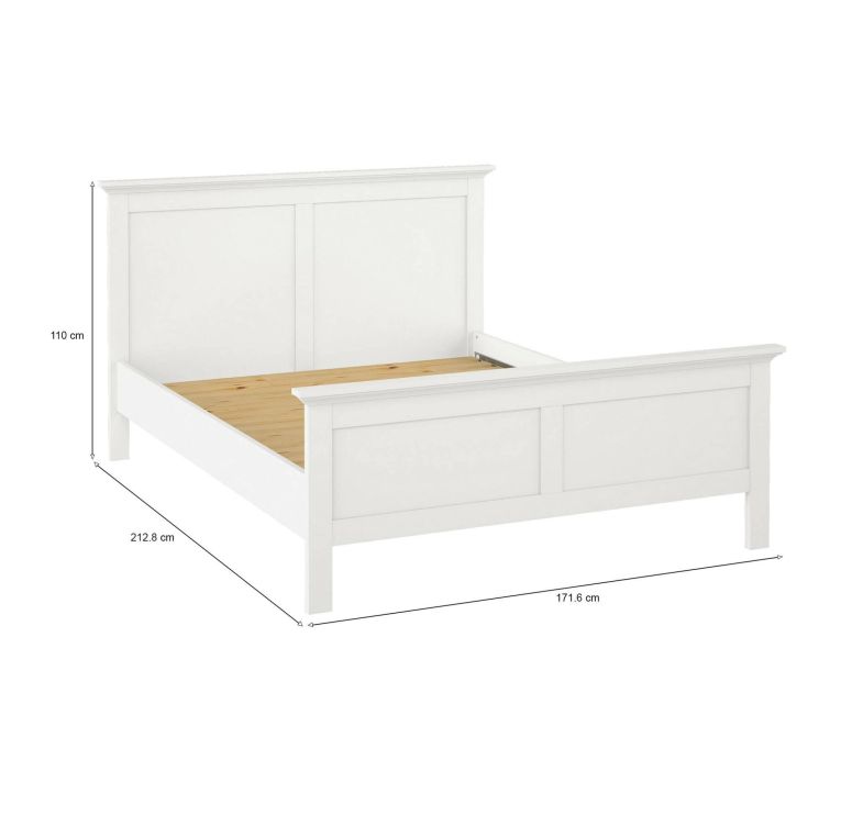 Rete letto piazza e mezza Hermine, Base per letto, Rete a doghe, Doghe per struttura letto, 172x213 h110 cm, Bianco
