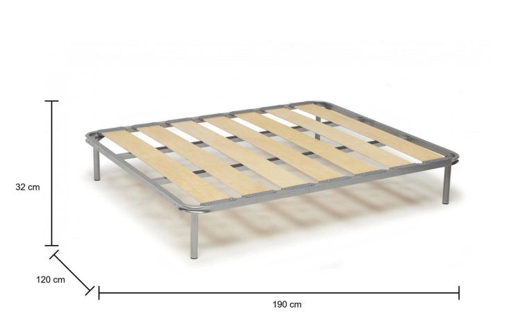 Rete letto piazza e mezza Mariagiulia, Rete ortopedica a doghe larghe, 100% Made in Italy, Cm 120x190h 31