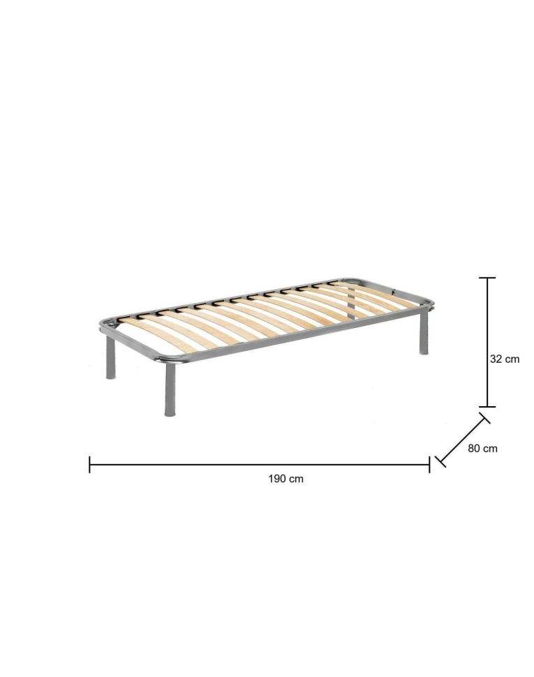 Rete letto singolo Agos, 100% Made in Italy, Cm 80x190h 31