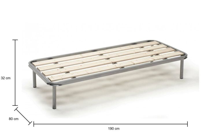 Rete letto singolo Alsa, 100% Made in Italy, Cm 80x190h 31