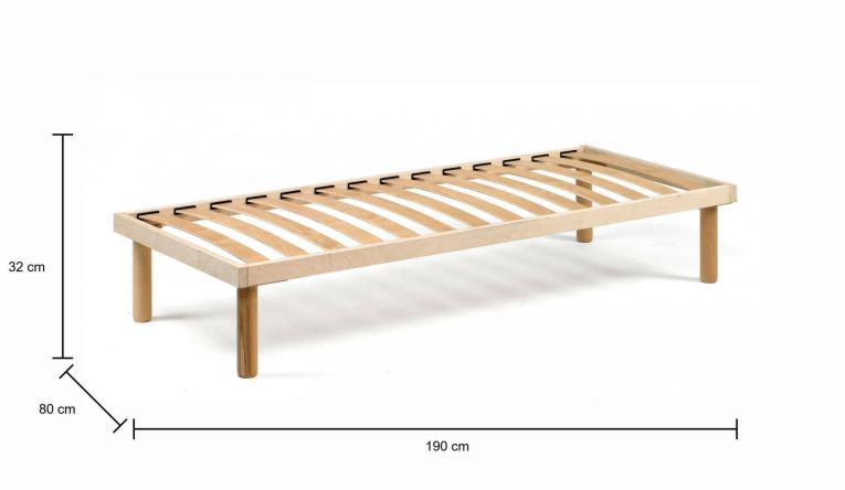 Rete letto singolo Ansa, 100% Made in Italy, Cm 80x190h 31