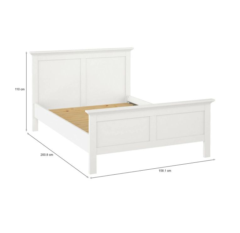 Rete letto singolo Isaure, Base per letto, Rete a doghe, Doghe per struttura letto, 158x201 h110 cm, Bianco