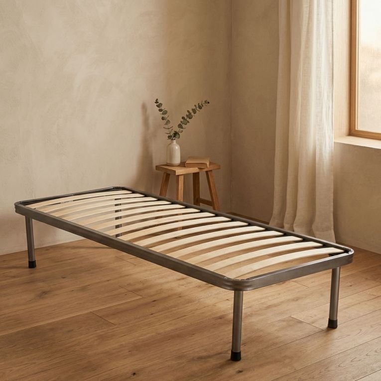 Rete letto singolo Ischia, 100% Made in Italy, 80x190h38 cm