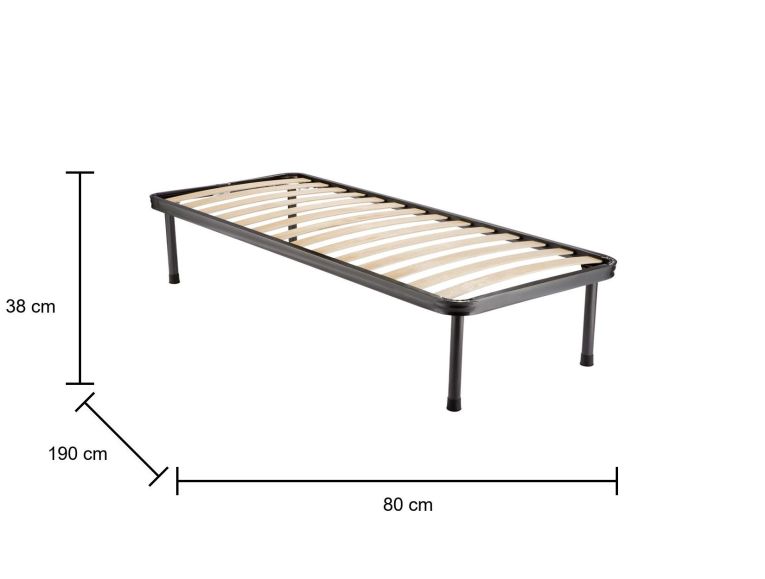 Rete letto singolo Ischia, 100% Made in Italy, 80x190h38 cm