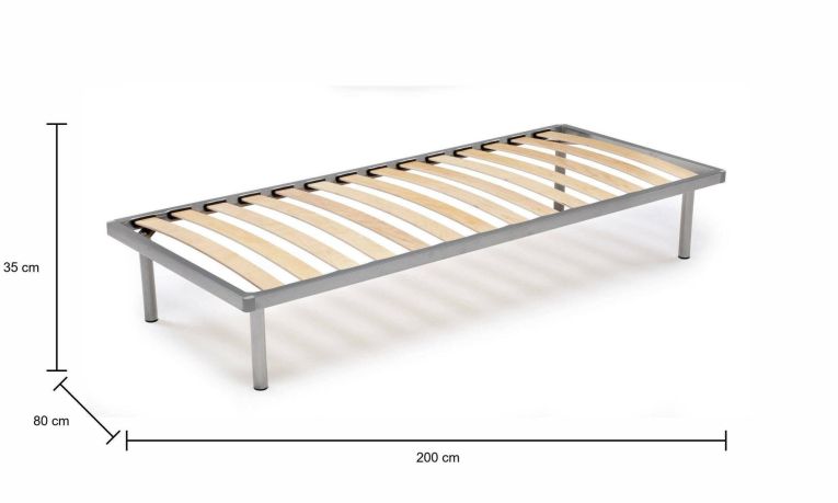 Rete letto singolo Mareta, Rete ortopedica in multistrato di betulla a 14 doghe, 100% Made in Italy, cm 80x200h 34