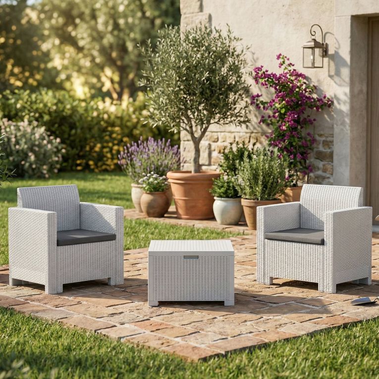 Salotto da esterno poltrone bianco - Apis