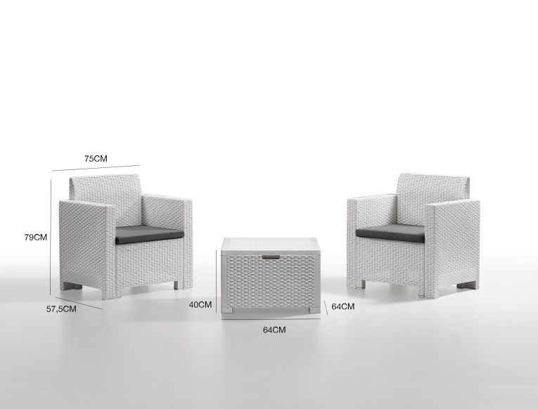 Salotto da esterno poltrone bianco - Apis