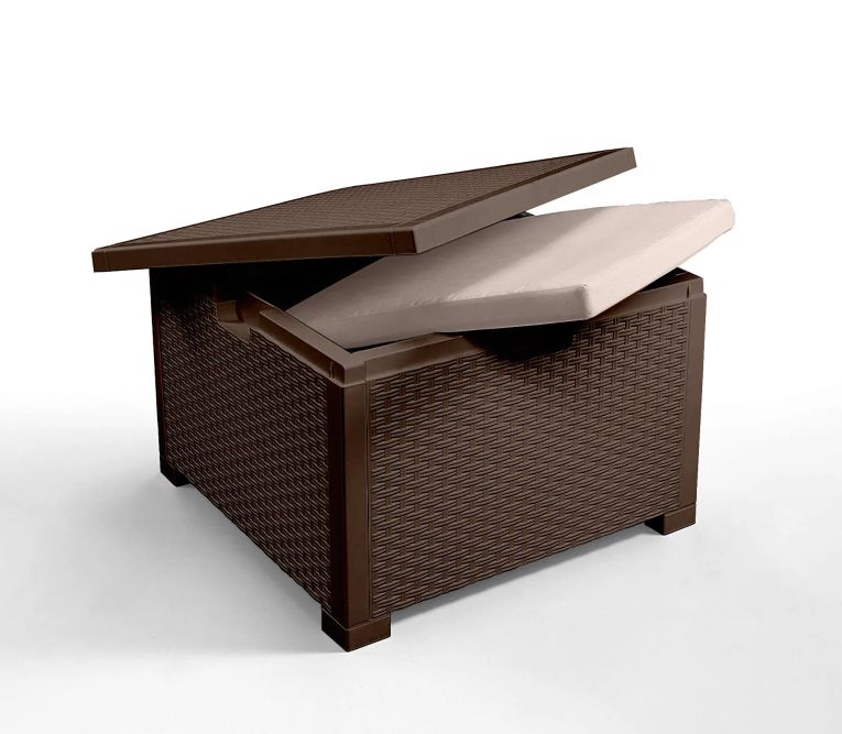 Salotto da esterno poltrone effetto rattan marrone - Apis