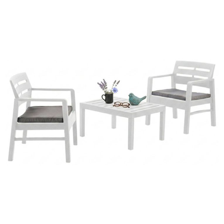 Salotto da giardino 2 poltrone bianco - Alfio
