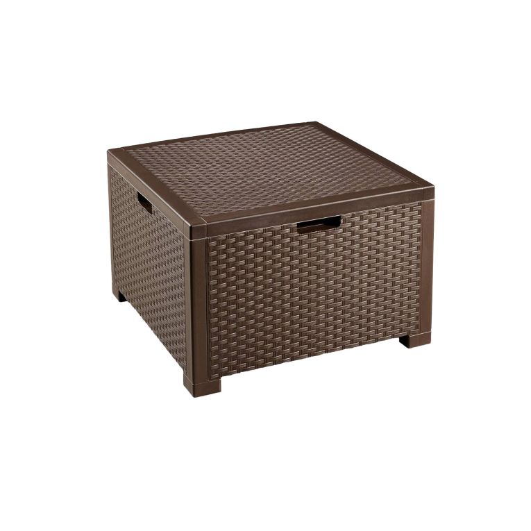 Salotto da giardino 2 posti e 1 tavolo effetto rattan marrone - Camini