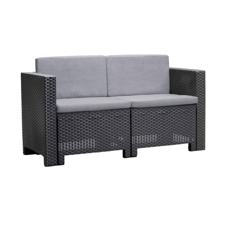 Salotto da giardino 4 posti e 1 tavolo antracite - Camisano
