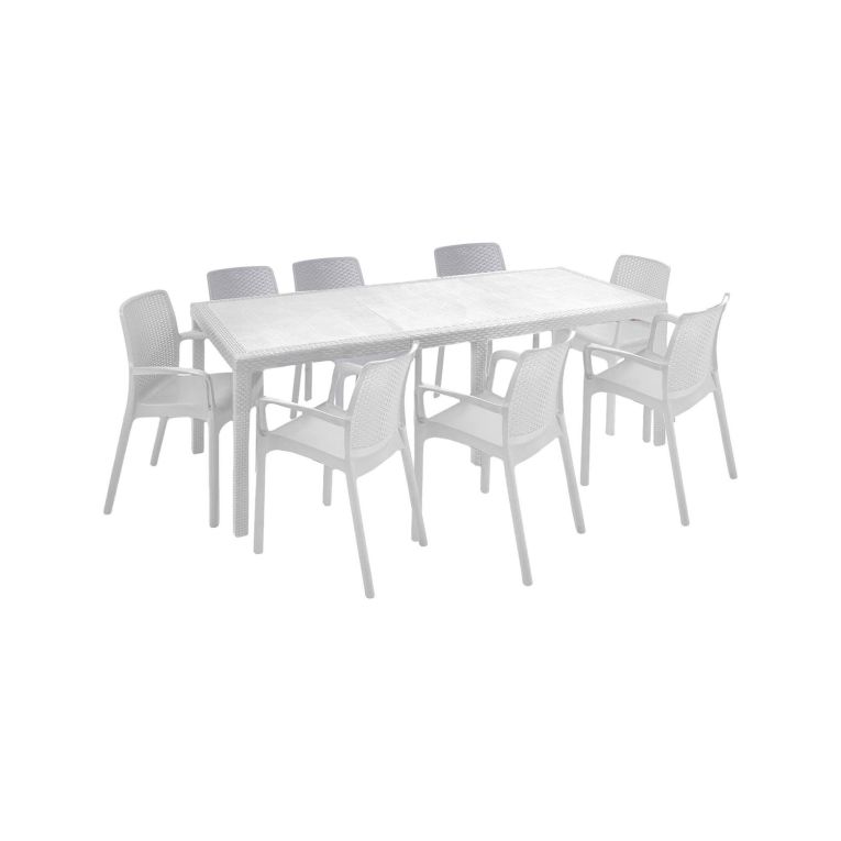 Salotto da giardino sedie effetto rattan bianco - Arret