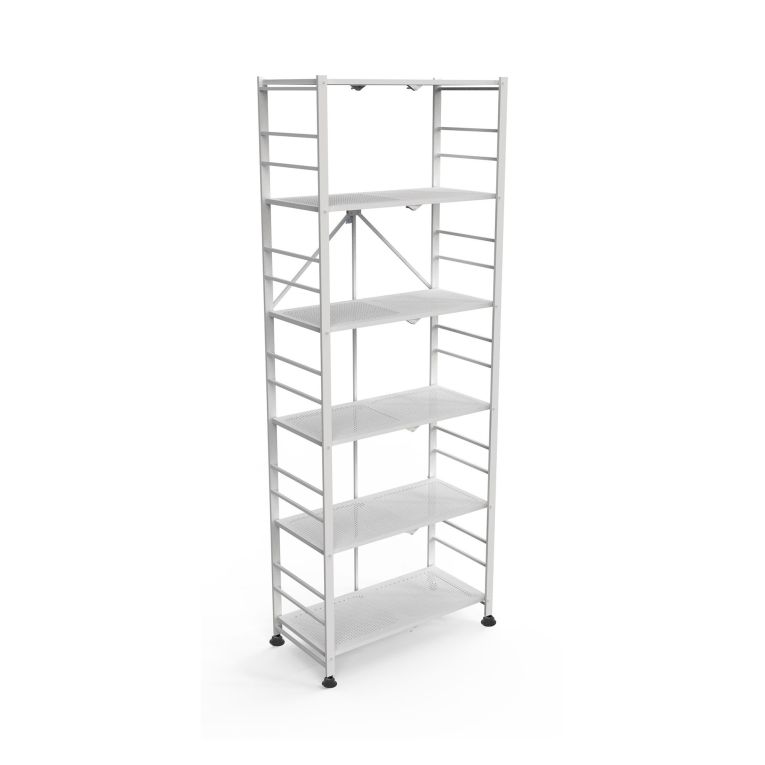 Scaffali Bianco 6 Ripiani Peso Supportato 40 kg, - Ficulle