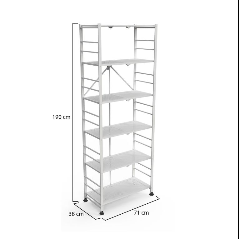 Scaffali Bianco 6 Ripiani Peso Supportato 40 kg, - Ficulle