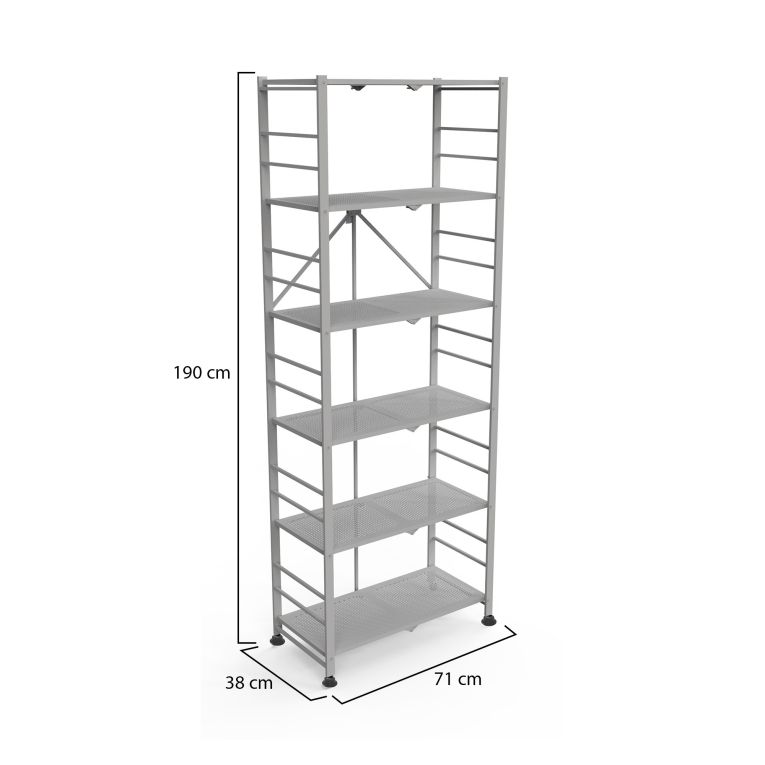 Scaffali Grigio 6 Ripiani Peso Supportato 40 kg, - Ficulle