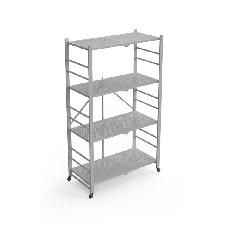 Scaffali Grigio Ruote 4 Ripiani, Peso Supportato 40 kg - Soprana