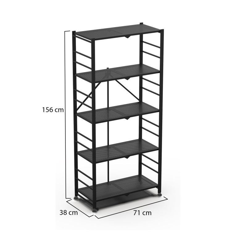 Scaffali Nero 5 Ripiani Peso Supportato 40 kg, - Minori