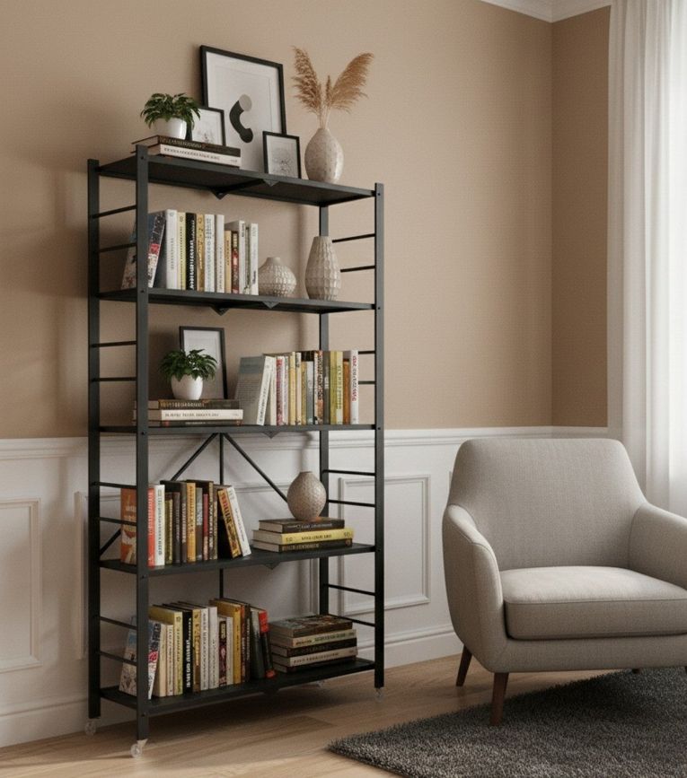Scaffali Nero 5 Ripiani Peso Supportato 40 kg, - Minori