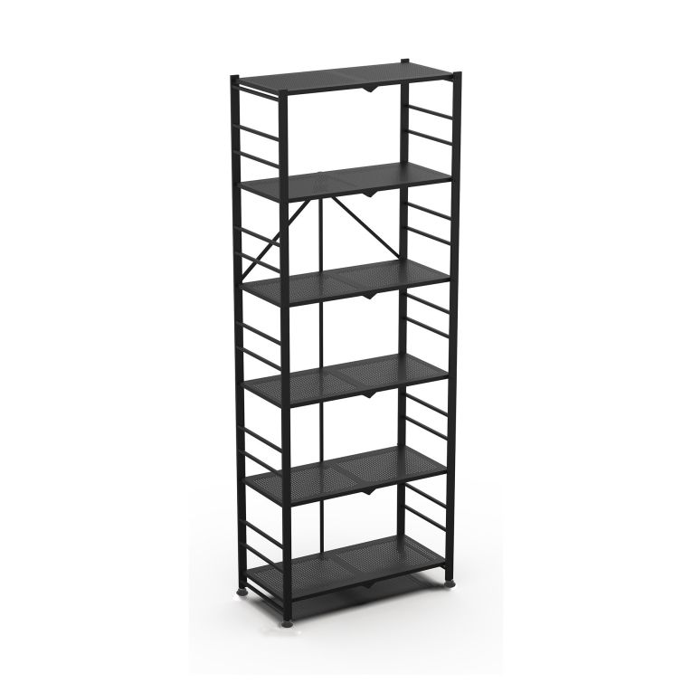 Scaffali Nero 6 Ripiani Peso Supportato 40 kg, - Ficulle