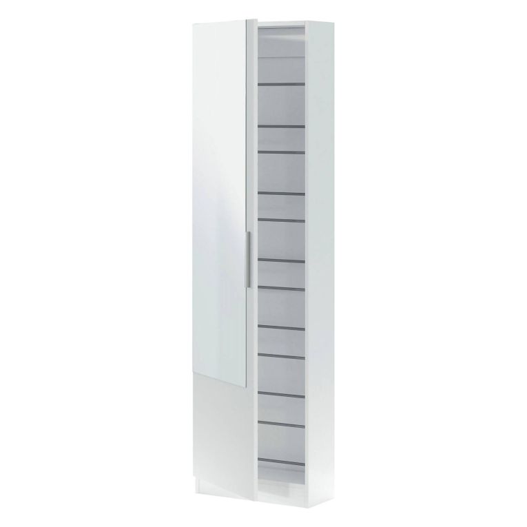 Scarpiera 16 paia bianca 50x180h cm 1 anta specchio - Euro