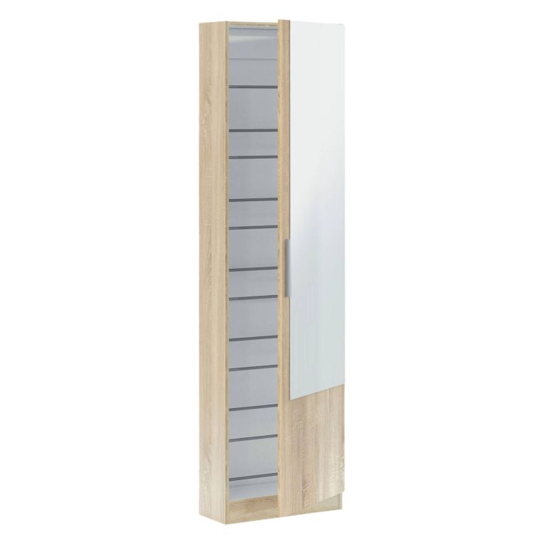 Scarpiera 16 paia rovere 50x180h cm con specchio - Euro