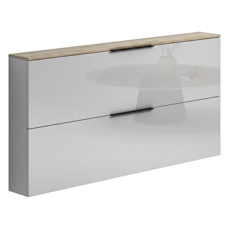 Scarpiera 2 ante grigia e rovere 160x80h cm - Achiko