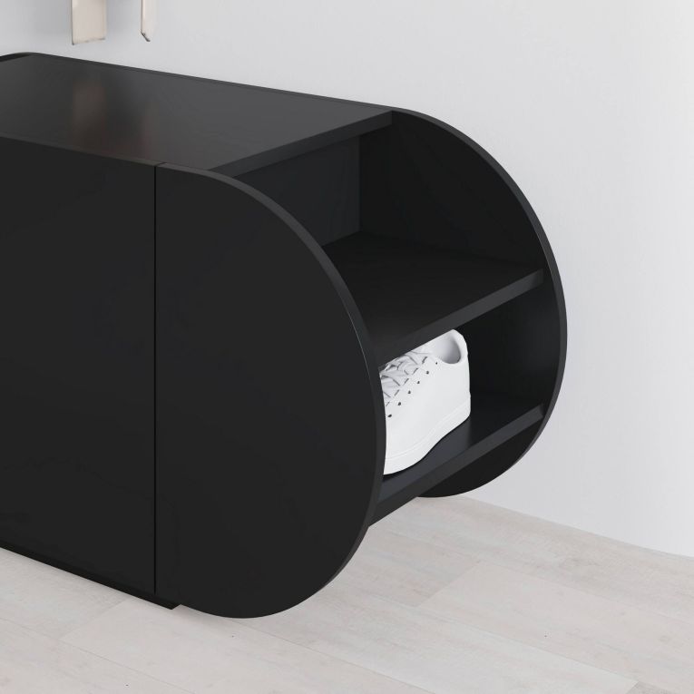 Scarpiera 2 ante nera 110x50h cm - Sequoia