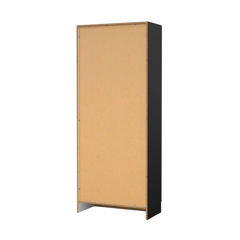 Scarpiera 2 ante nera 69x170h cm con ripiani regolabili - Erinni