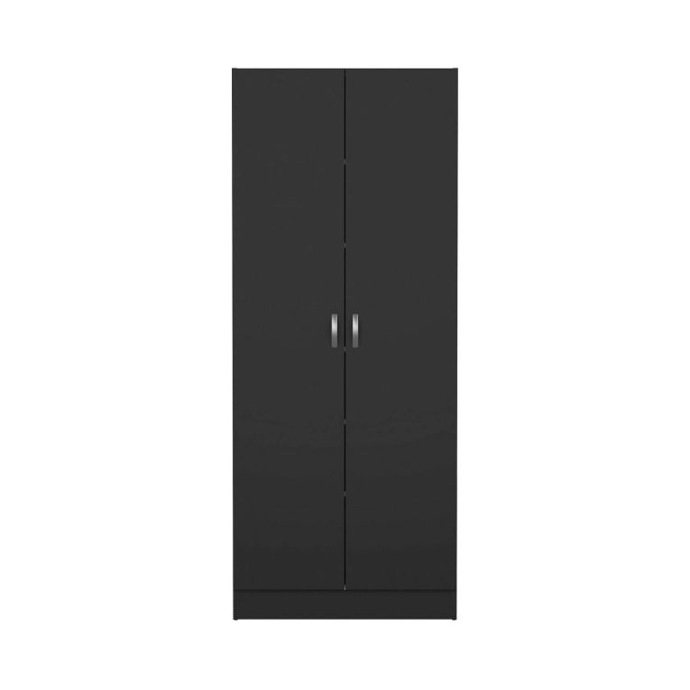 Scarpiera 2 ante nera 69x170h cm con ripiani regolabili - Erinni