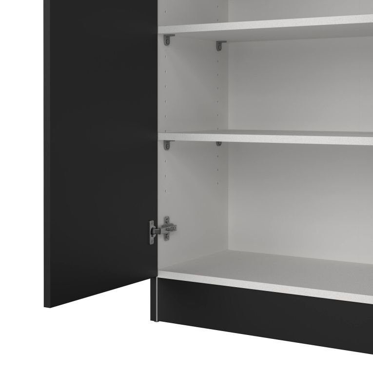 Scarpiera 2 ante nera 69x170h cm con ripiani regolabili - Erinni