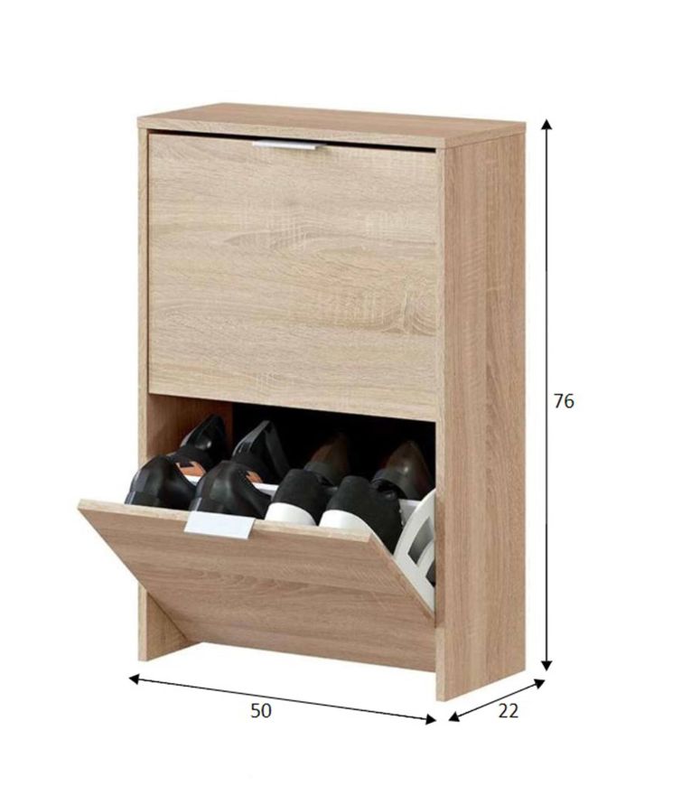 Scarpiera 2 ante rovere 50x76h cm - Arafat