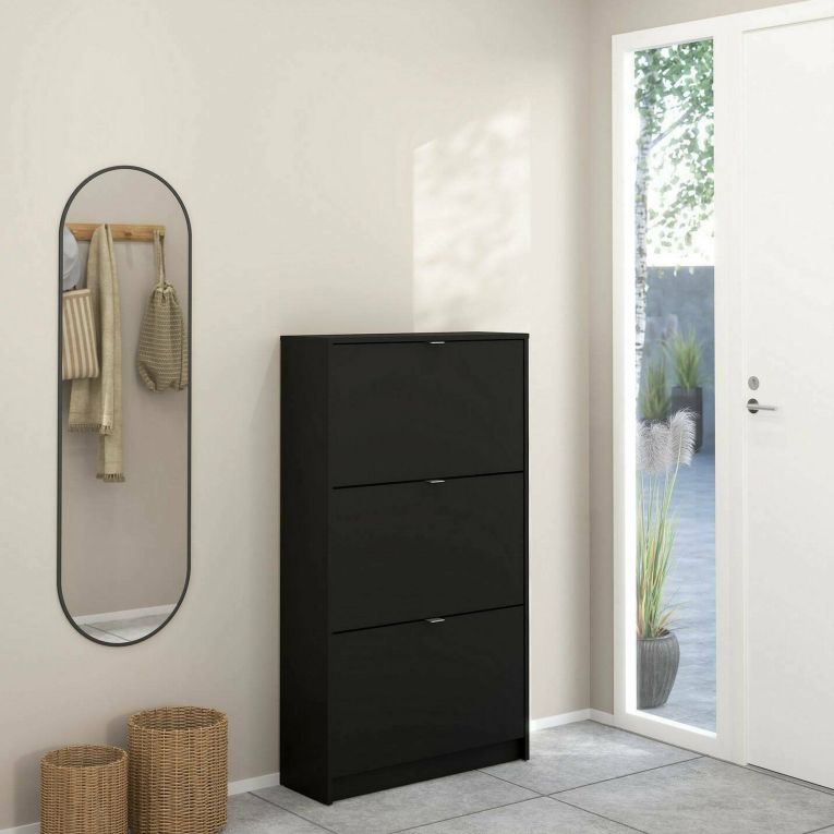 Scarpiera 3 ante nera 70x123h cm - Irina