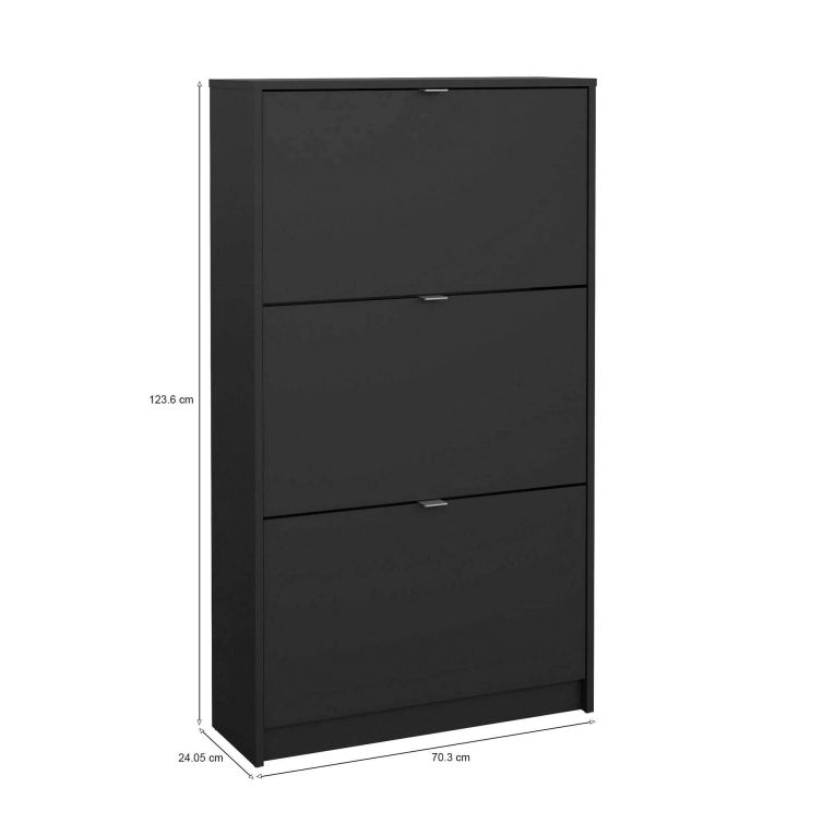 Scarpiera 3 ante nera 70x123h cm - Irina