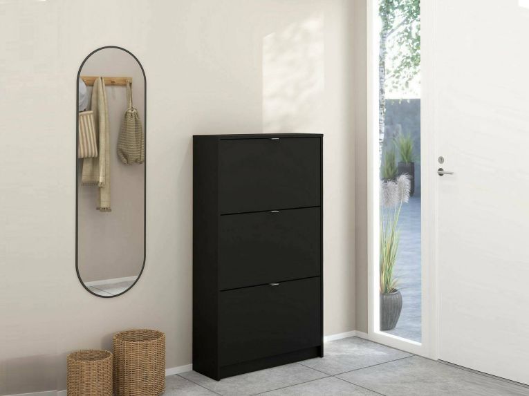 Scarpiera 3 ante nera 70x123h cm - Irina