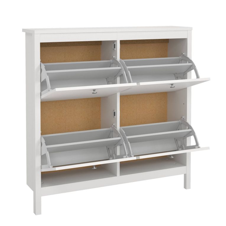 Scarpiera 4 ante bianca 102x102h cm - Actinidia