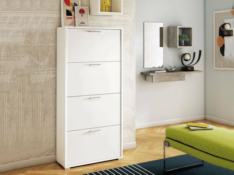 Scarpiera 4 ante bianca 67x147h cm - Adeindein