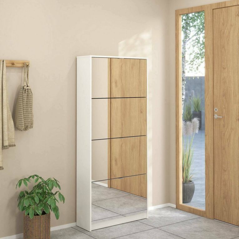 Scarpiera 4 ante bianca 70x162h cm 24 paia - Aepytus